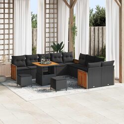 Specifications of 17 pcs Modular Black Garden Sofa Set