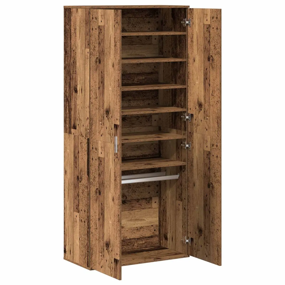 Highboard Storage Cabinet with Shelf Brown Engineered Wood 80 x 39 x 178 cm