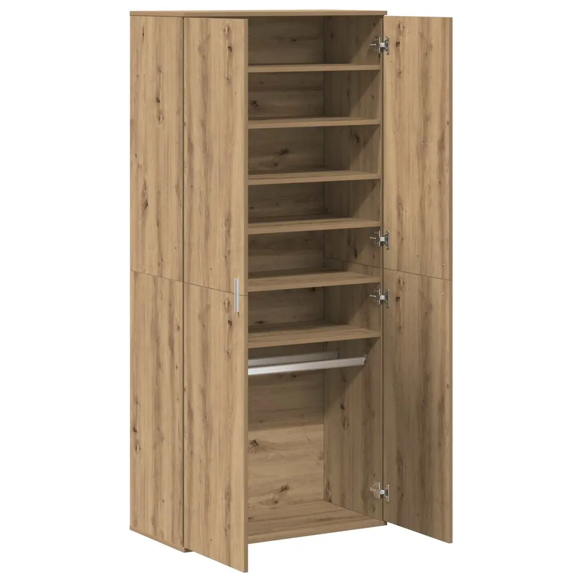 Highboard Storage Cabinet Living Room 80 x 39 x 178 cm Engineered Wood Beige