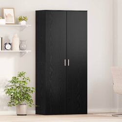 Highboard Storage Cabinet: 80 x 39 x 178 cm, Black Oak