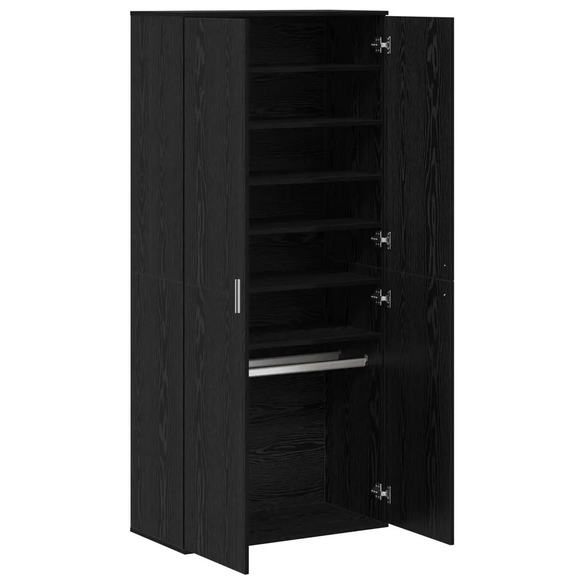 Highboard Storage Cabinet for Living Room Black Oak 80 x 39 x 178 cm