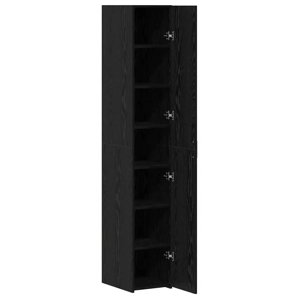 Highboard Black Oak Storage Cabinet Living Room Bedroom 30 W x 42.5 D x 185 H cm