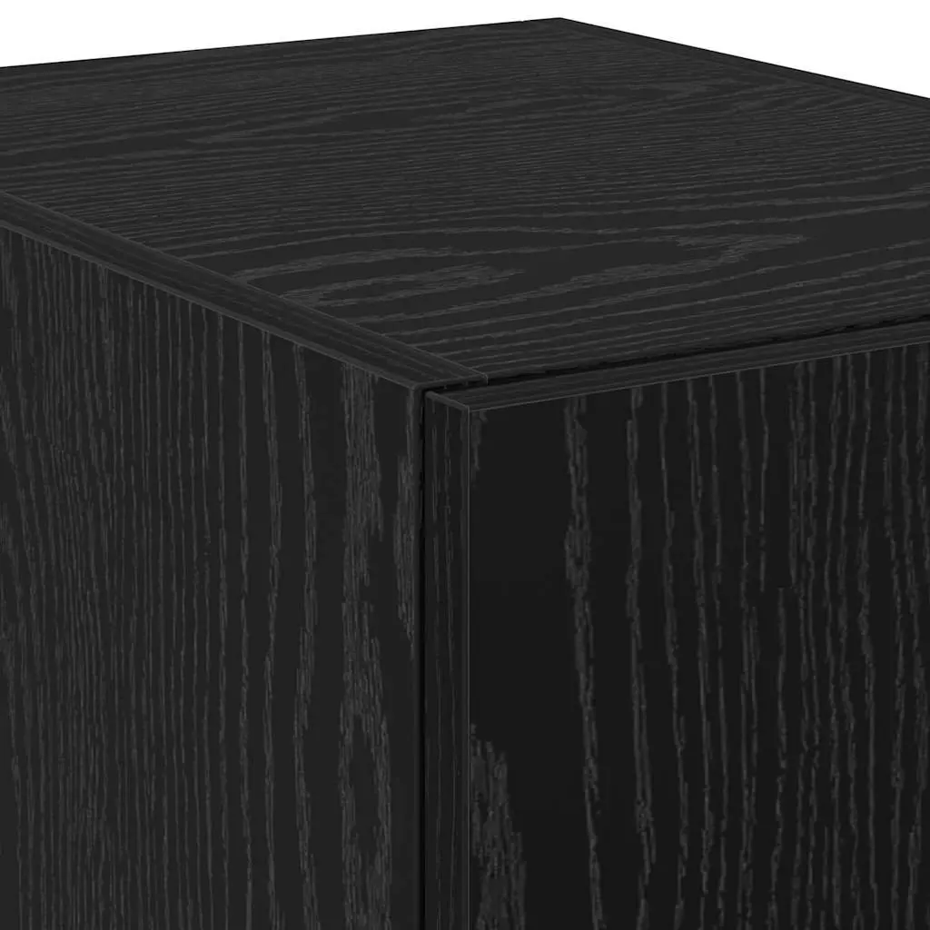 Highboard Black Oak Storage Cabinet Living Room Bedroom 30 W x 42.5 D x 185 H cm