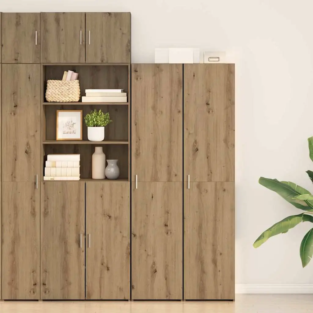 Highboard Engineered Wood Brown Cabinet 40 x 42.5 x 185 cm Storage Furniture