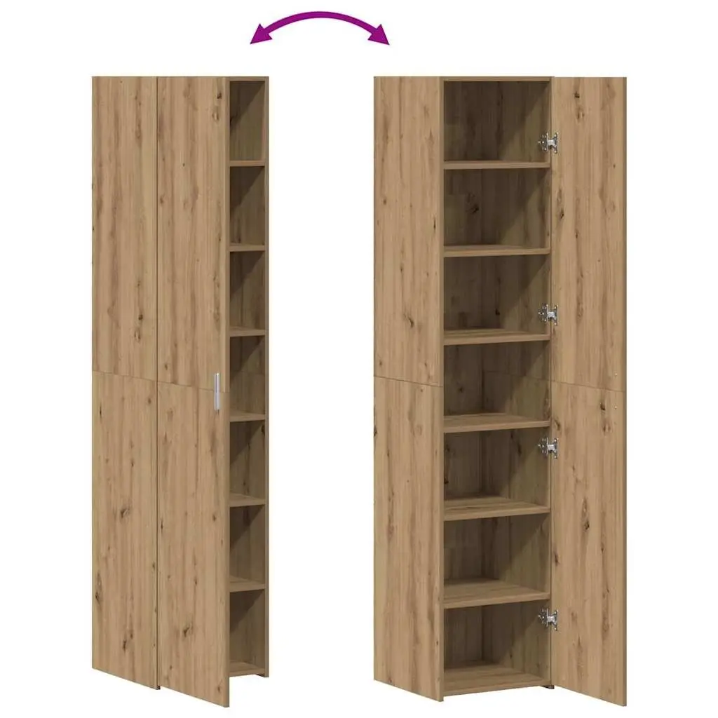 Highboard Engineered Wood Brown Cabinet 40 x 42.5 x 185 cm Storage Furniture