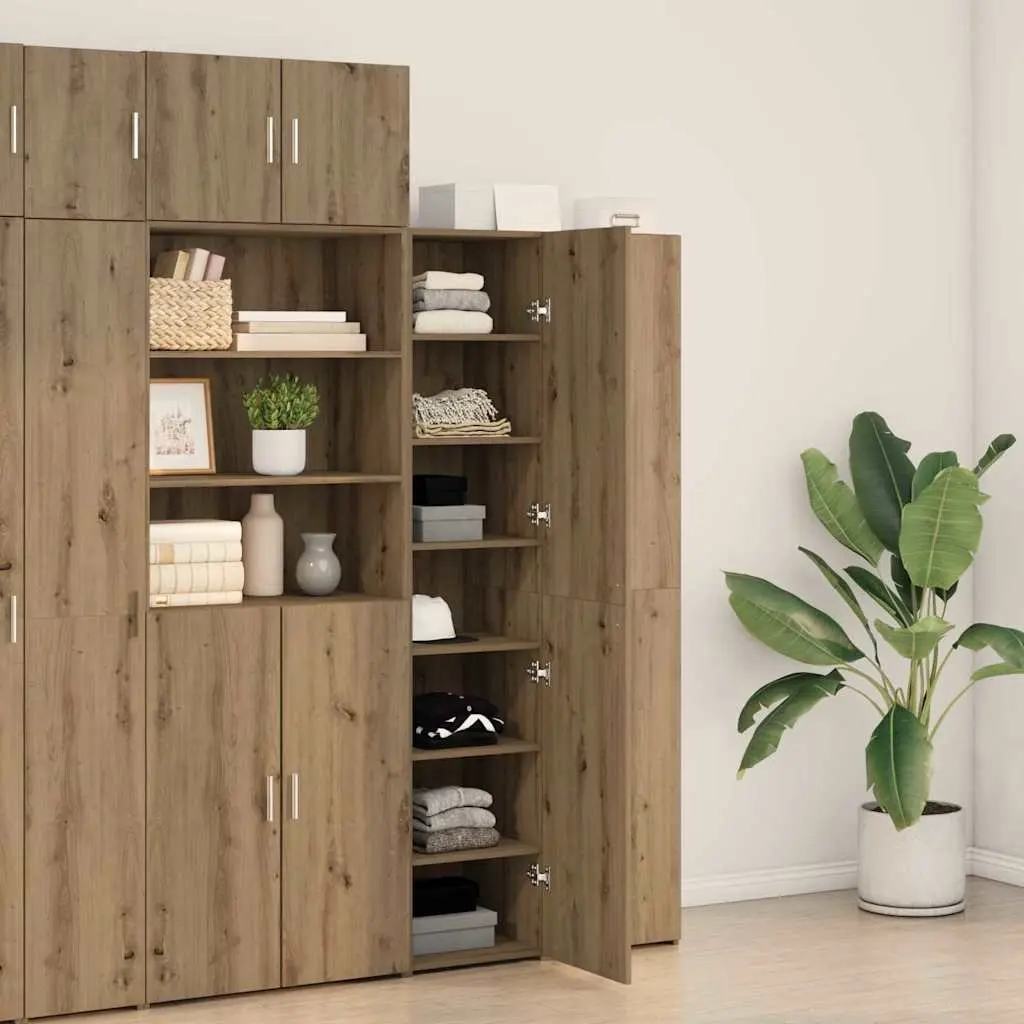 Highboard Engineered Wood Brown Cabinet 40 x 42.5 x 185 cm Storage Furniture