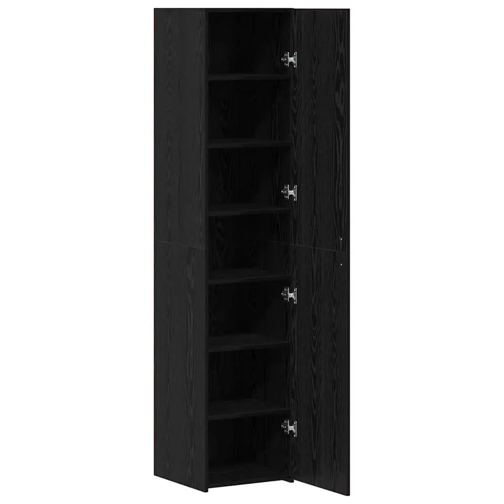 Engineered Wood Highboard for Dining Room 40 x 42.5 x 185 cm Black Storage Cabinet