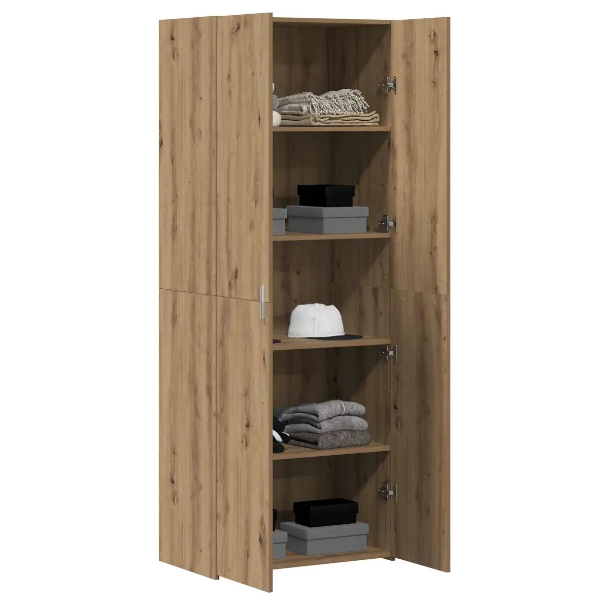 Highboard Buffet Cabinet Sideboard 70 x 42.5 x 185 cm Rustic Oak Dining Storage