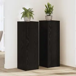 Black Plant Stands – Set of 2, 33 x 33 x 100 cm Dimensions