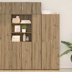 2-Piece Engineered Wood Storage Cabinet, Brown