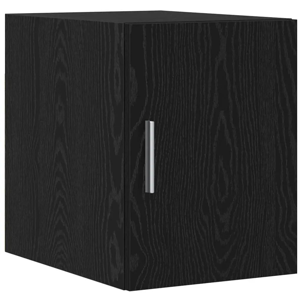 Storage Cabinet Living Room 2 Piece Black Oak