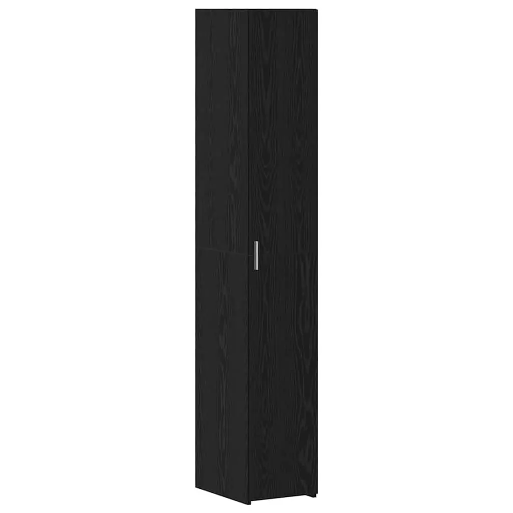Storage Cabinet Living Room 2 Piece Black Oak
