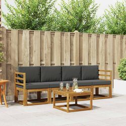 5-Piece Outdoor Sofa Set - Acacia Wood & Cushions
