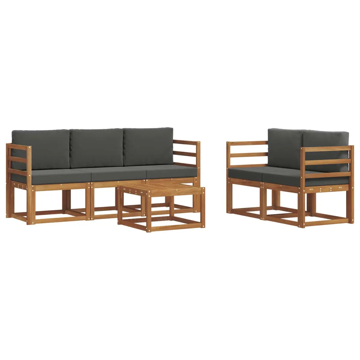 Outdoor Sofa Set Garden Patio 6 Piece Modular Brown
