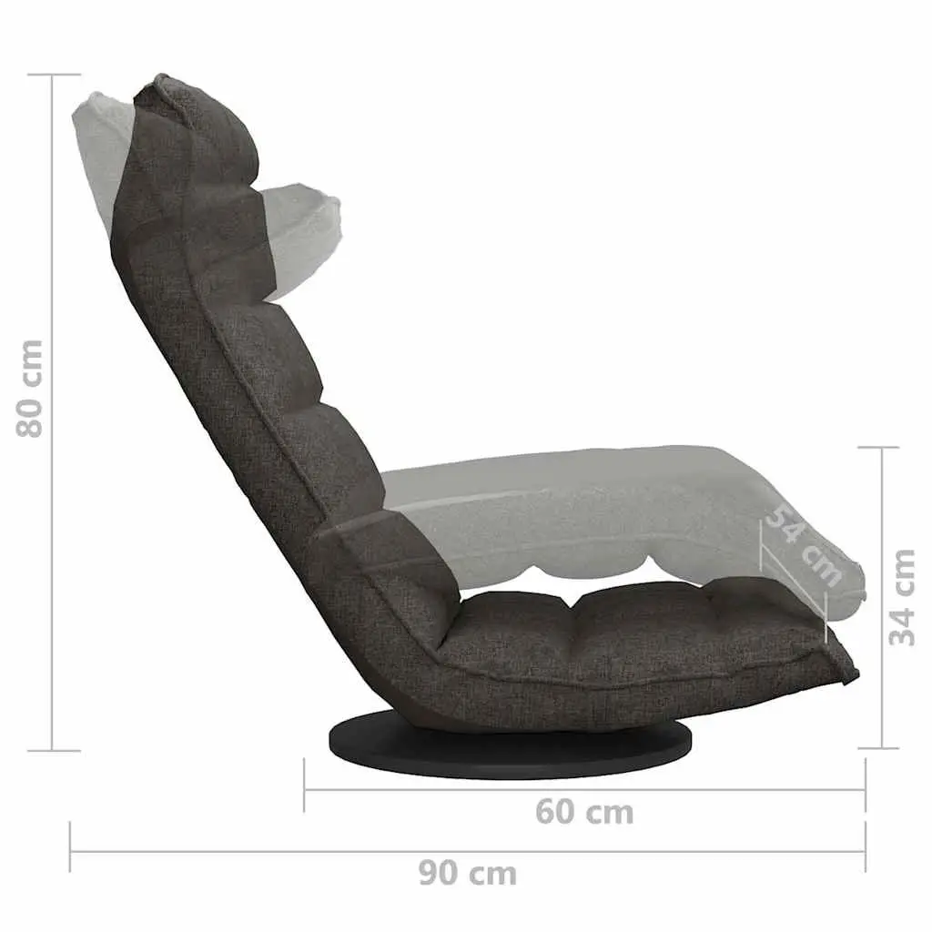 Grey Fabric Swivel Floor Chair