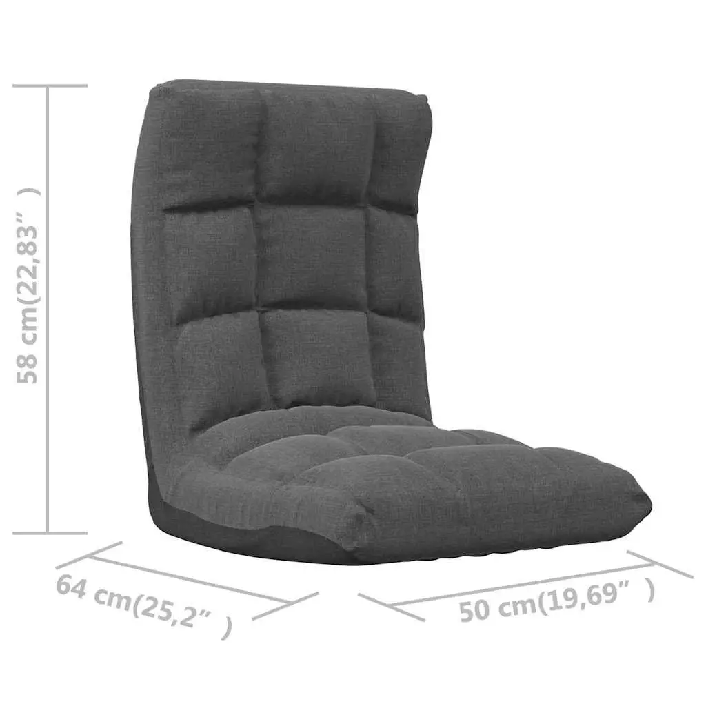 Grey Padded Folding Floor Chair