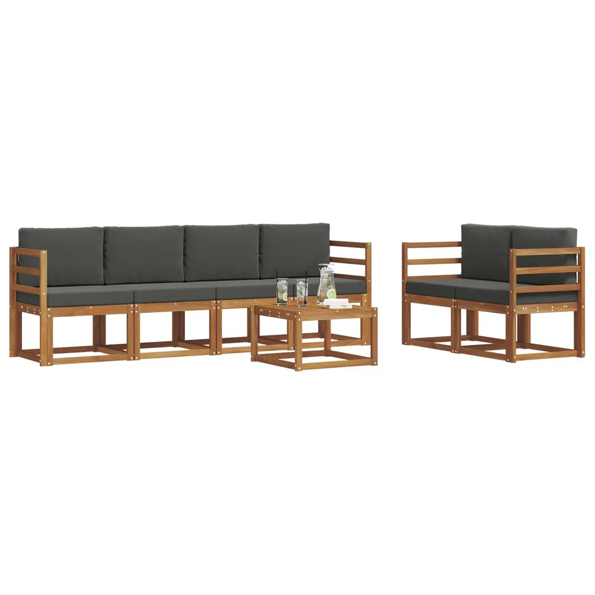 Outdoor Sectional Sofa Set for Garden 7 Piece