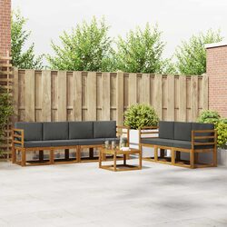 Outdoor Sofa Set 8 Pieces Solid Wood Garden Furniture with Cushions Lounge