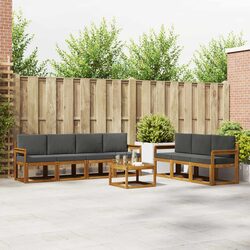 Outdoor Sofa Set 8 Piece with Cushions Garden Furniture Acacia Wood Brown Patio