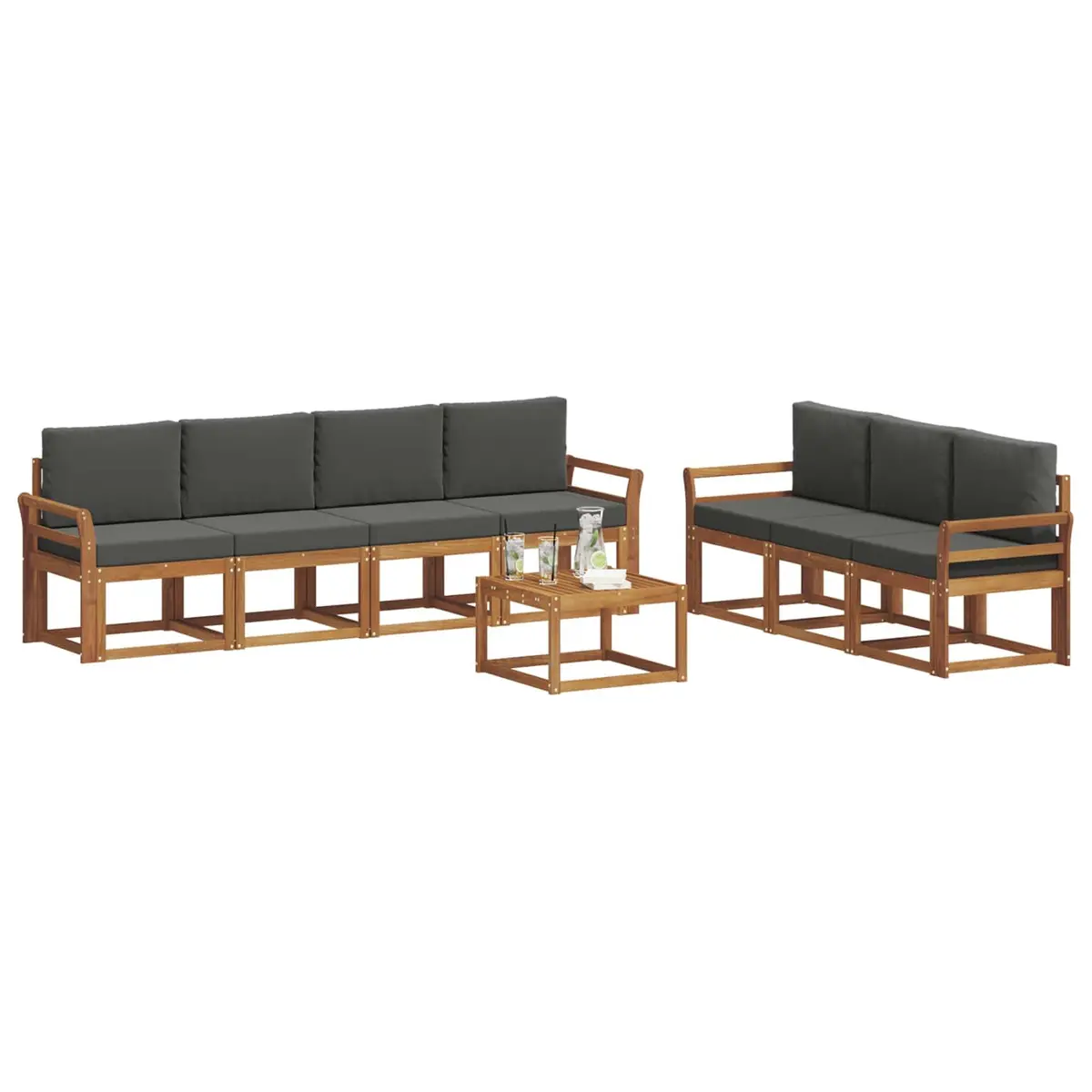 Outdoor Sofa Set 8 Pieces Garden Furniture Modular Lounger Acacia Wood