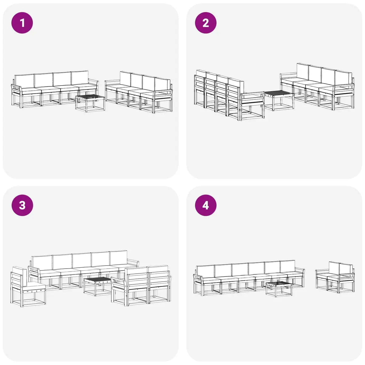 9-Piece Outdoor Sectional Sofa Set