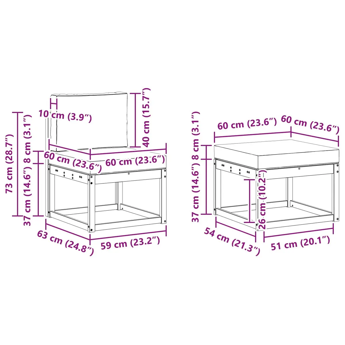 4-Piece Outdoor Sofa Set with Cushions