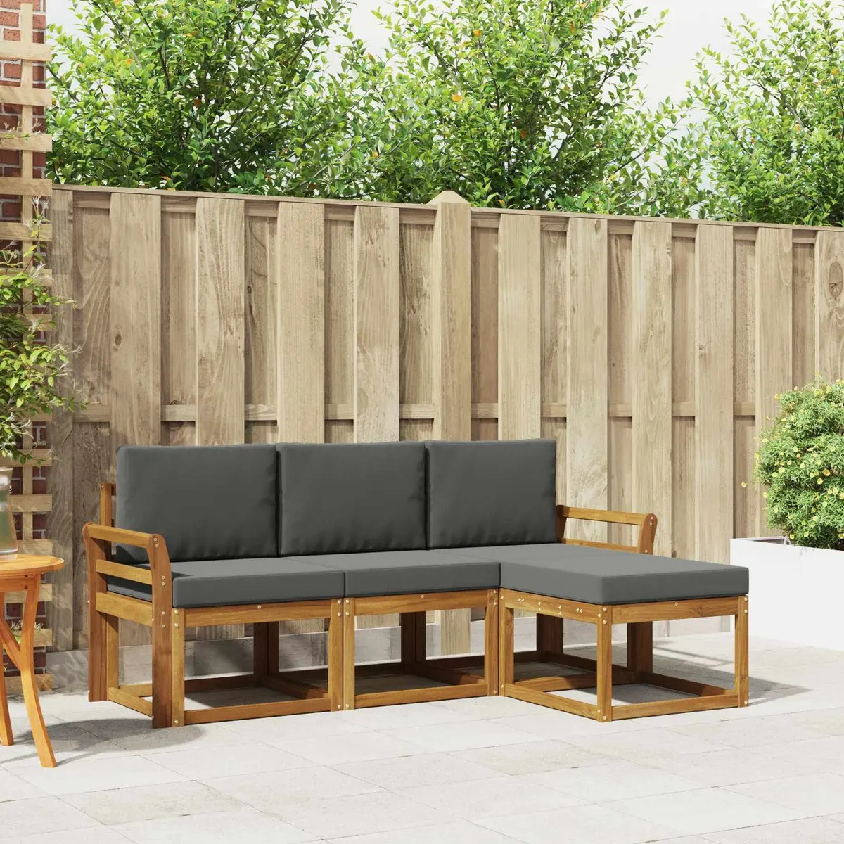 4-Piece Acacia Wood Sofa Set