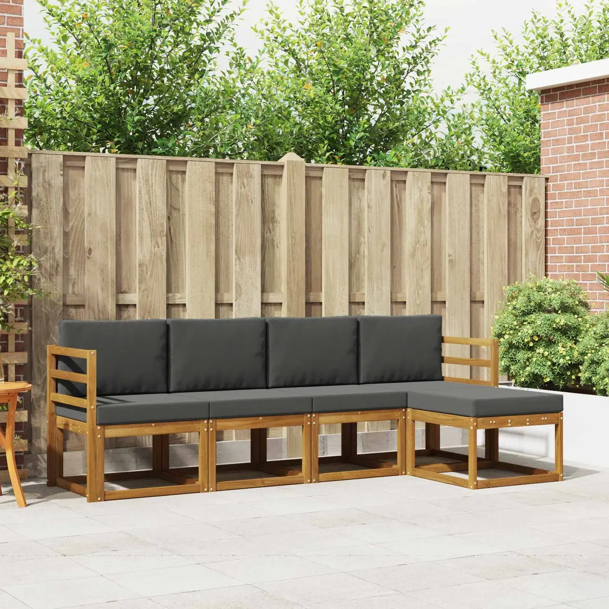5-Piece Outdoor Sofa Set with Acacia Wood