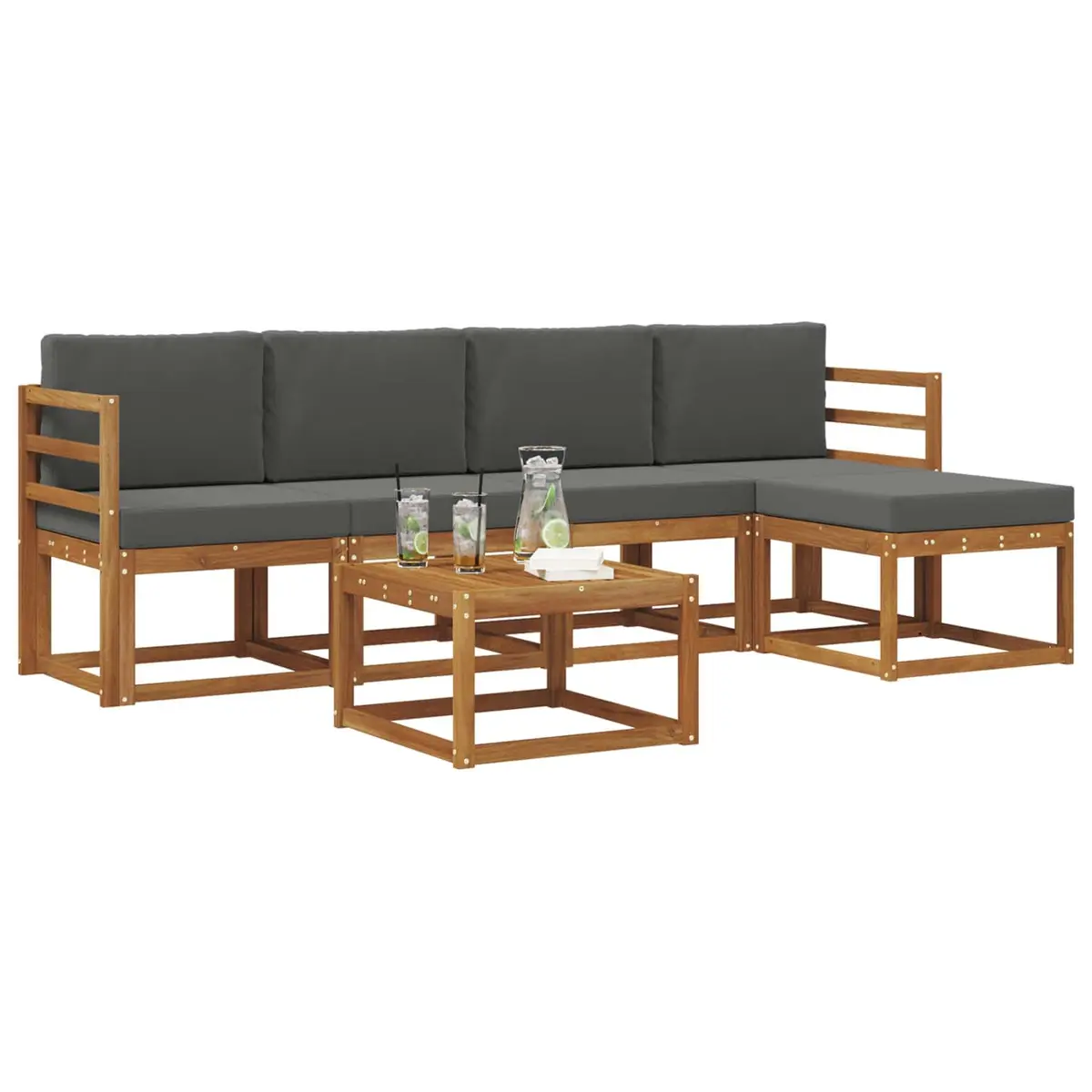 Outdoor Sectional Sofa Set Garden Patio Furniture 6 Piece