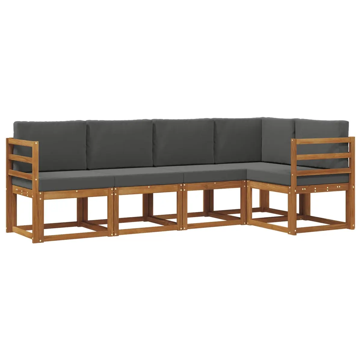 Outdoor Sofa Set Garden 5 Piece Acacia Wood Natural Anthracite