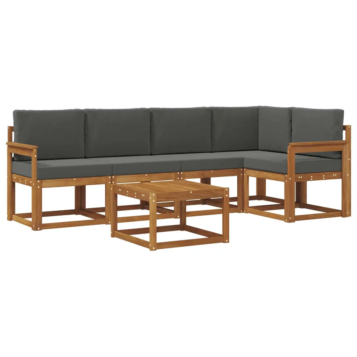 6 Piece Acacia Outdoor Sofa Set with Cushions