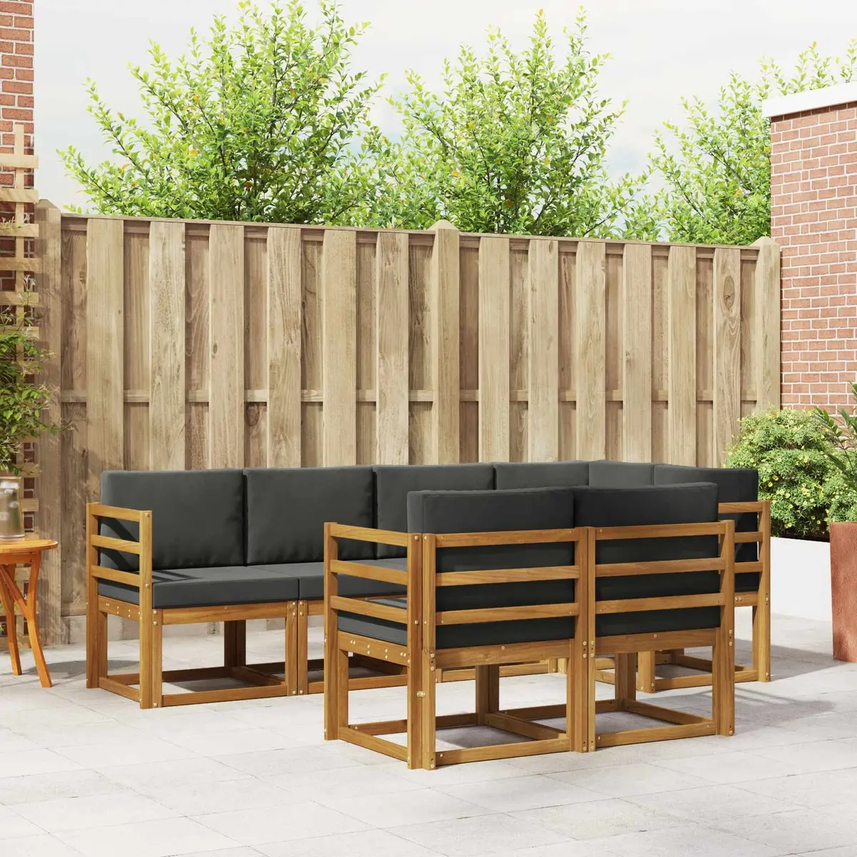 Outdoor Sectional Sofa Set Garden Patio Furniture 7 Pieces Brown