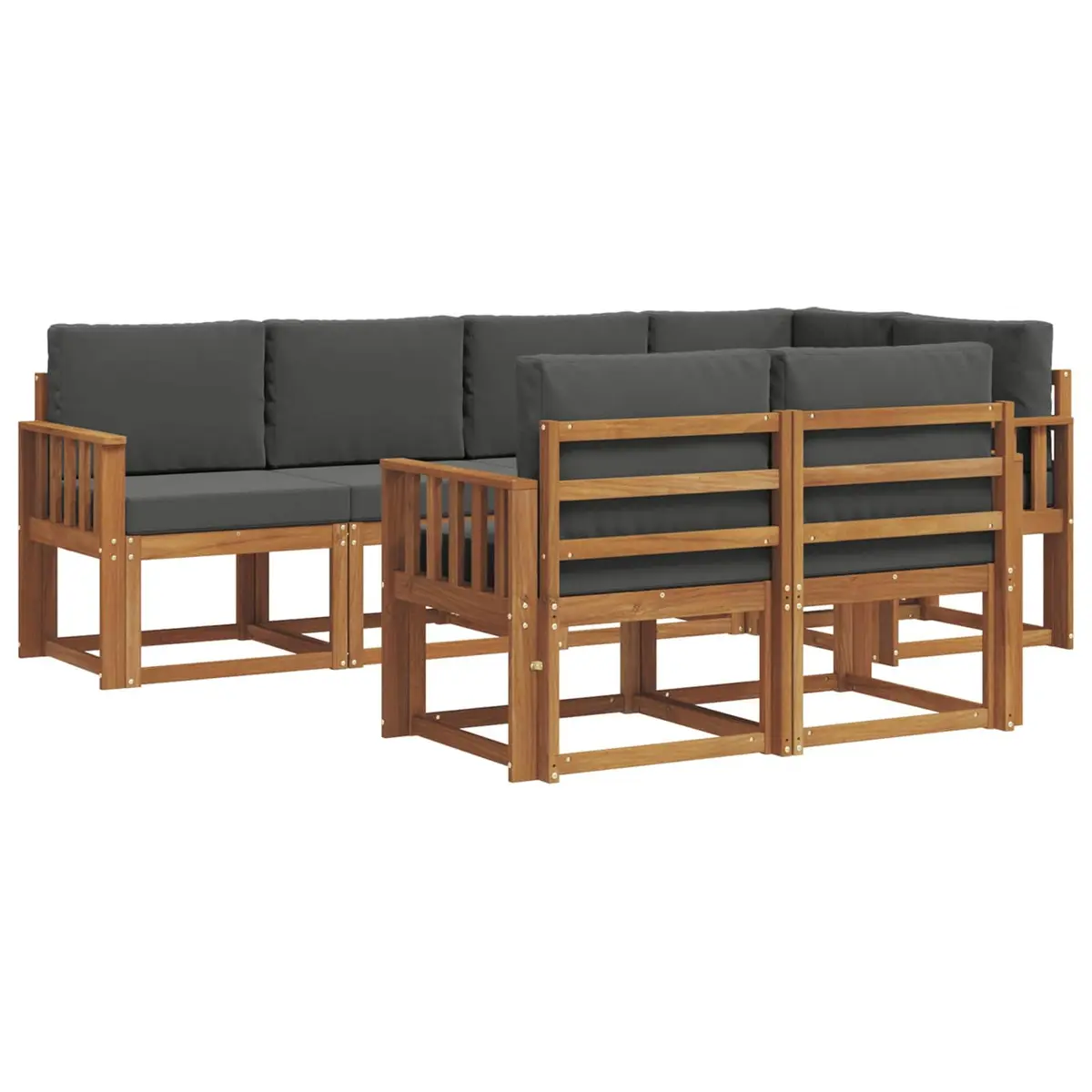 Outdoor Sectional Sofa Set 7 Piece Garden Patio Furniture with Cushions