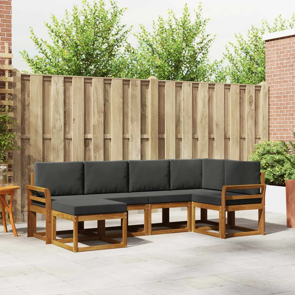 Outdoor Sofa Set Modular Lounge for Garden 6 Piece Natural