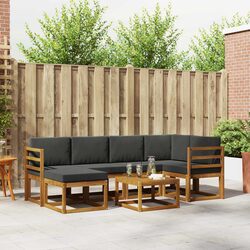 7 Piece Outdoor Sofa Set - Solid Acacia Wood, Brown