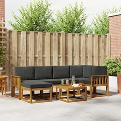 Specifications of 7-Piece Outdoor Sofa Set with Cushions in Brown