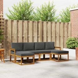 Outdoor Sofa Set 6 Pieces Garden Patio Furniture Brown Engineered Wood Modern