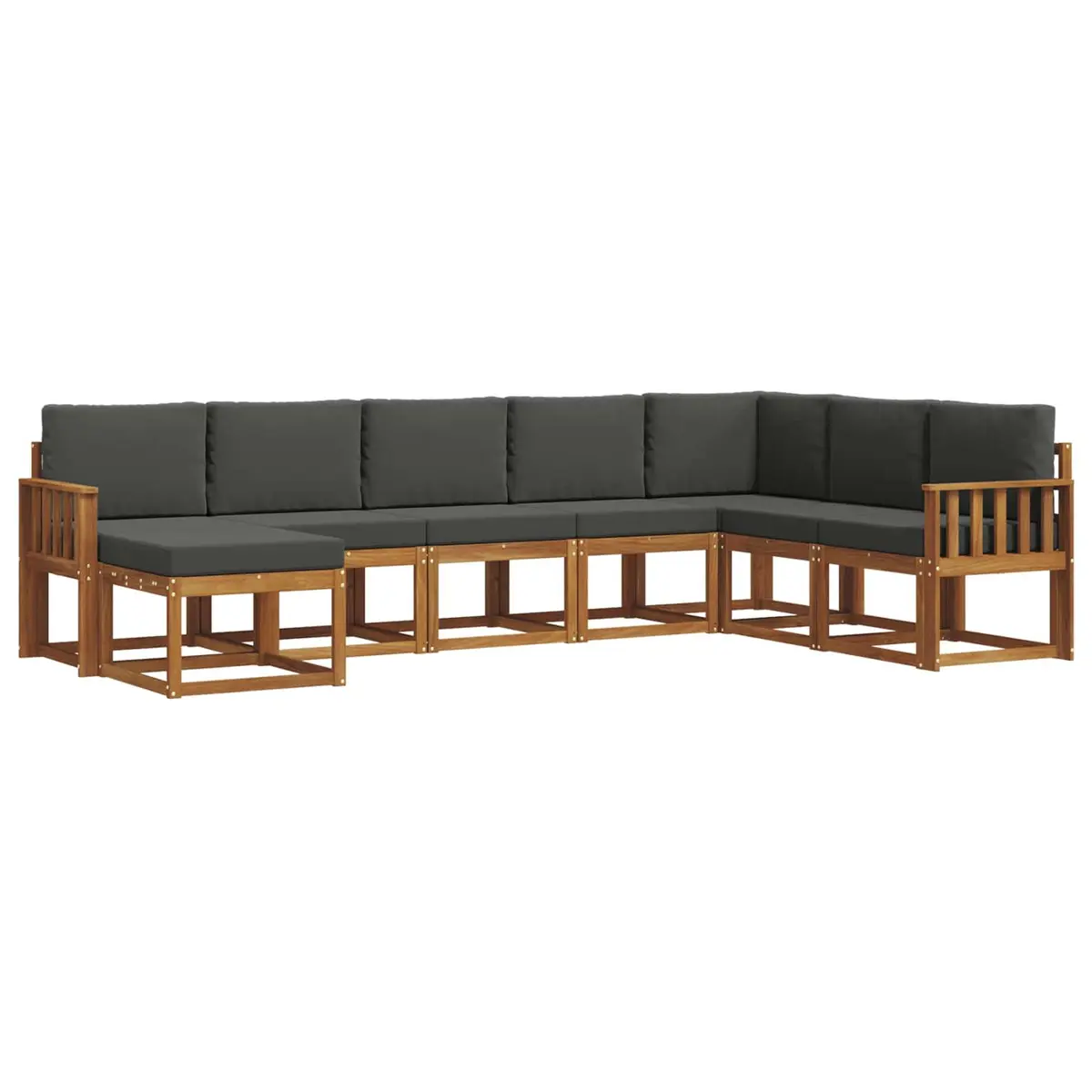 Outdoor Sofa Set 8 Pieces Modular Garden Patio Furniture Natural