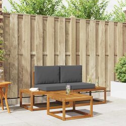 Outdoor Sofa Set 3 Piece Garden Furniture Brown Acacia Wood Patio Lounge