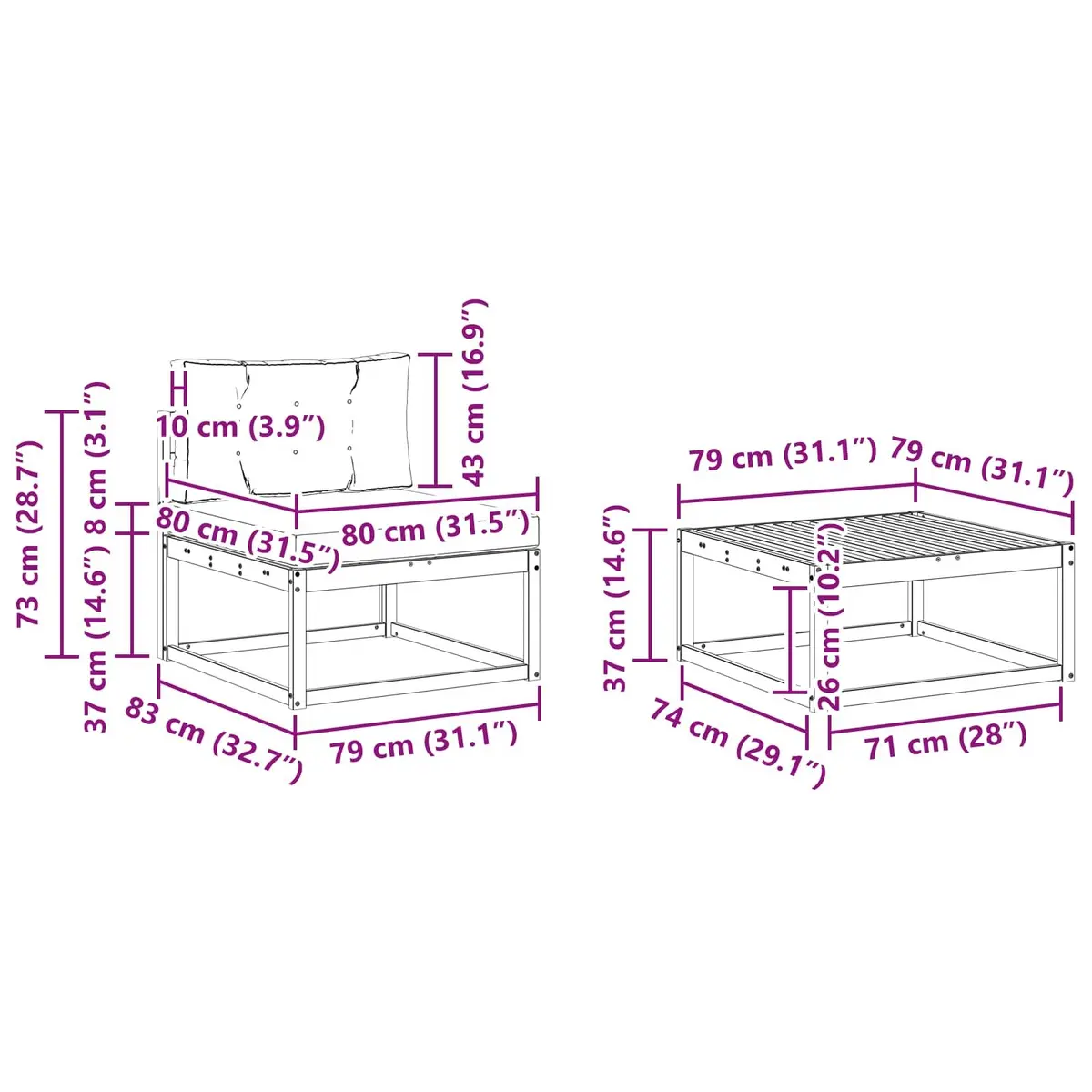 5-Piece Outdoor Sectional Sofa Set