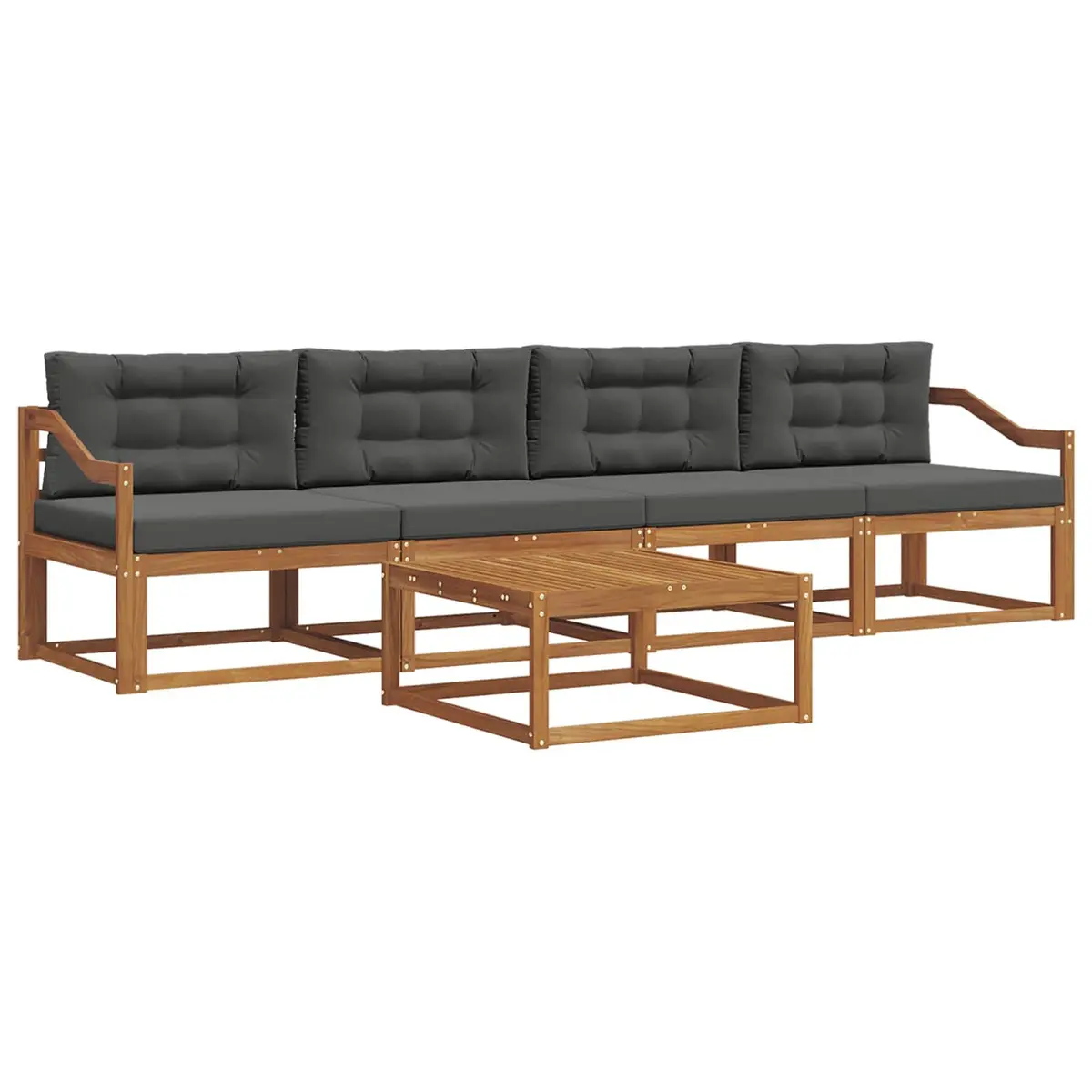Outdoor Sectional Sofa Set for Garden Patio 5 Piece Brown