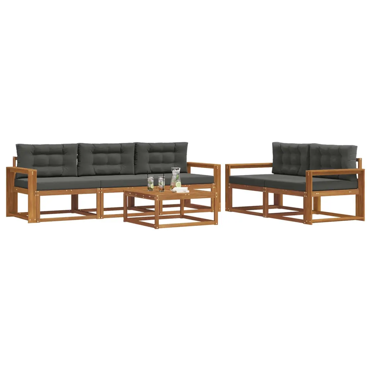 Outdoor Sectional Sofa Set 6 Pieces Garden Patio Furniture Modular Seating