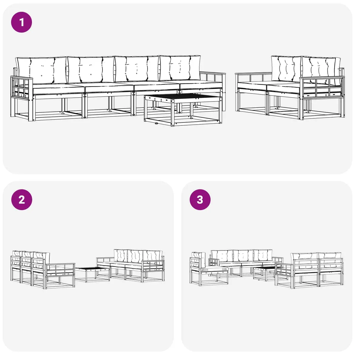7-Piece Outdoor Sectional Sofa Set