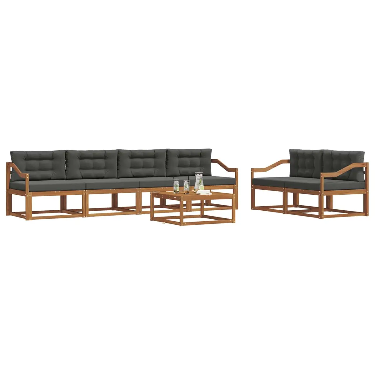 7 Piece Natural Acacia Outdoor Set