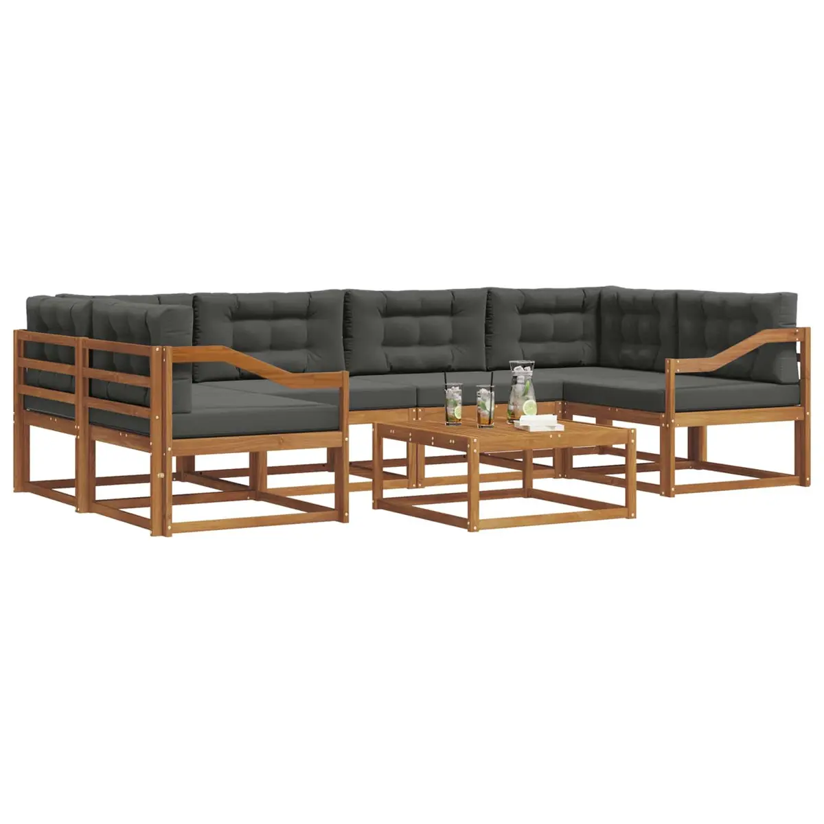 Outdoor Sofa Set Garden Patio 7 Pieces Natural