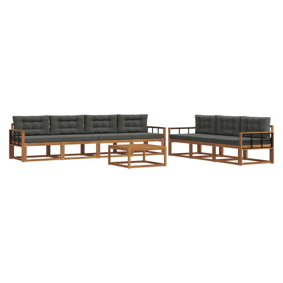 Outdoor Sectional Sofa Set 8 Pieces Modular Garden Patio Furniture Natural