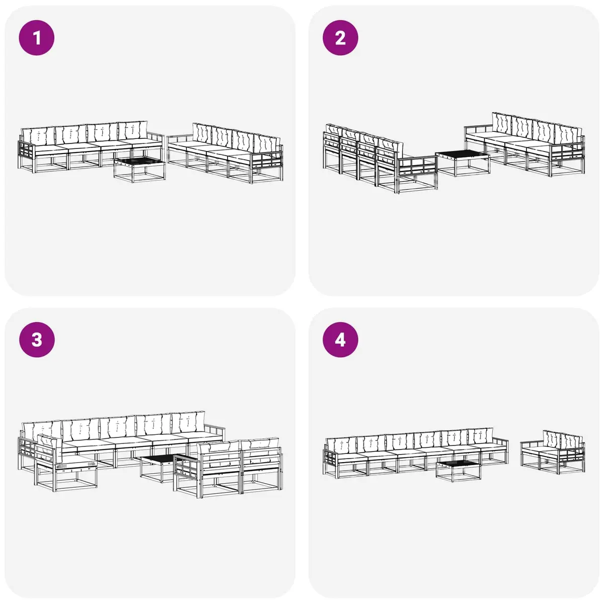 Outdoor 9-Piece Sectional Sofa Set