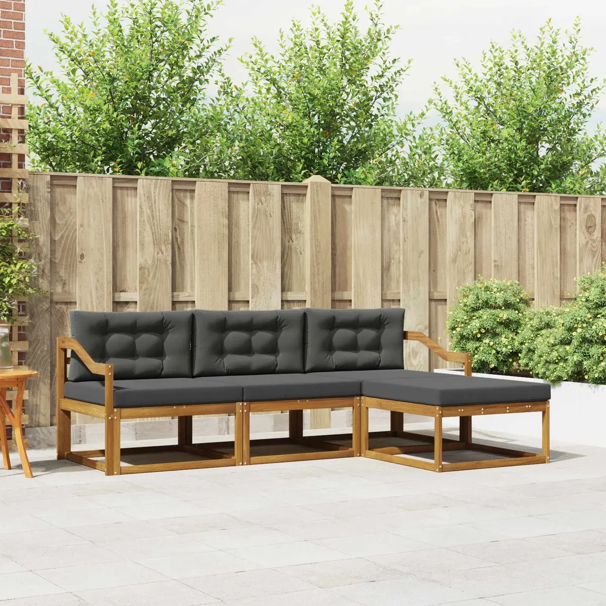 Outdoor Sectional Sofa Set Garden Patio 4 Piece Brown