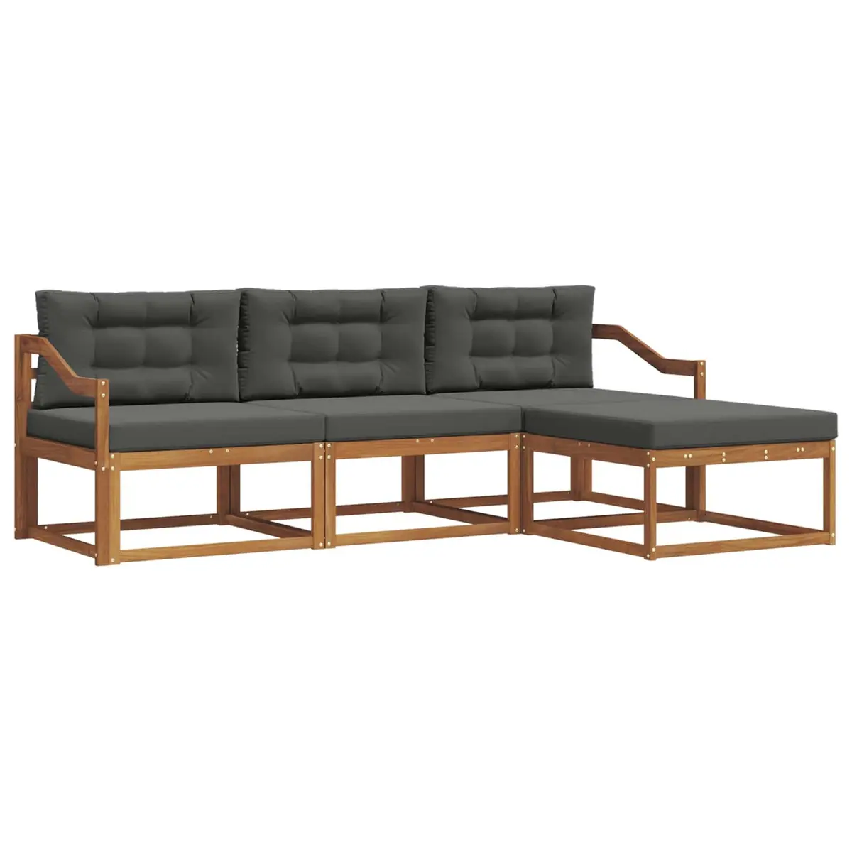 Outdoor Sectional Sofa Set Garden Patio 4 Piece Brown