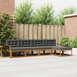 5-Piece Modular Outdoor Sofa Set in Brown